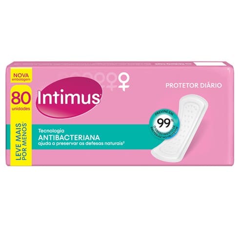 imagem de Protetor Diário Intimus Tecnologia Antibacteriana 80 Unidades