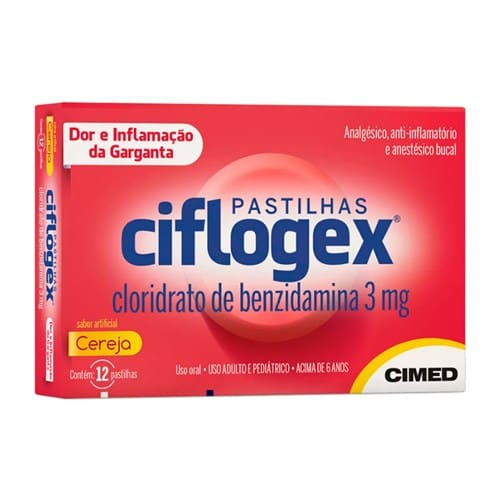 imagem de Ciflogex Sabor Cereja Cimed Caixa com 12 Pastilhas