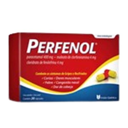 imagem de Perfenol 400mg + 4mg + 4mg União Química Caixa com 20 Cápsulas Gelatinosas Duras
