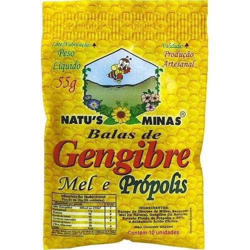 imagem de Balas de Gengibre, Mel e Própolis Natus Minas Pacote 55g