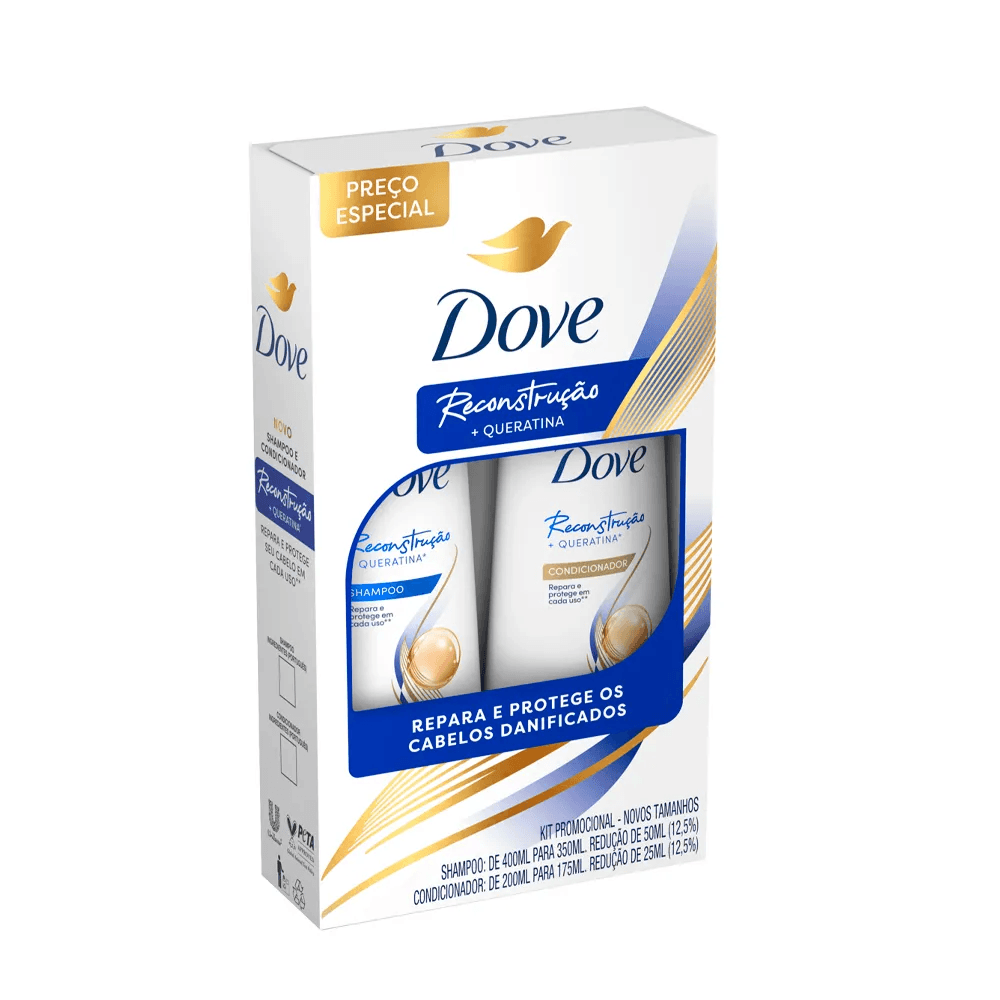 imagem de KIT SH+COND DOVE 350ML+175ML RECONSTRUCAO PR ESP