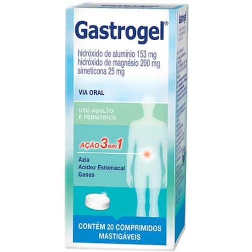 imagem de Gastrogel 153mg + 200mg + 25mg Medquímica com 20 Comprimidos