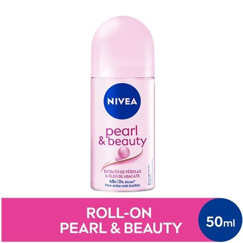 imagem de Desodorante Rollon Feminino Antitranspirante Pearl Beauty Nivea Embalagem 50ml