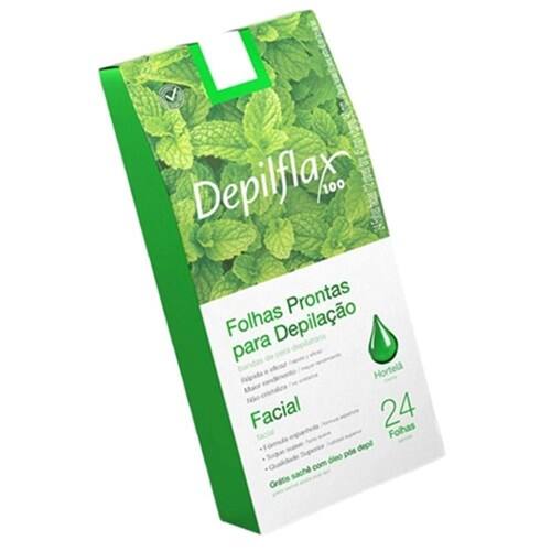 imagem de Folha para Depilação Facial Hortelã Depilflax 24un