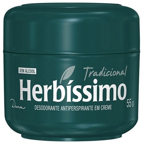 imagem de Desodorante Antitranspirante em Creme Herbissimo Tradicional Pote 55g