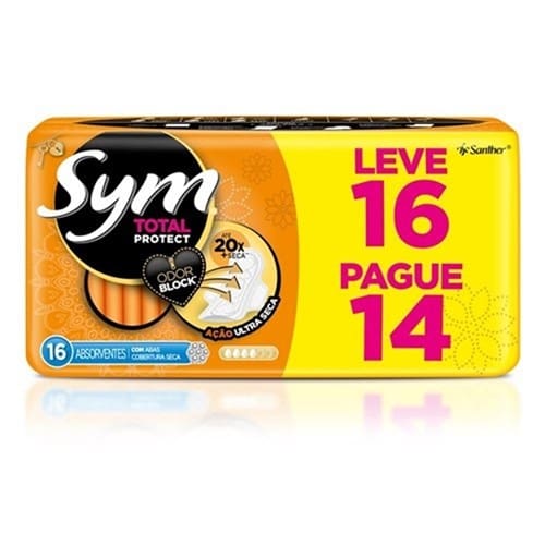 imagem de Absorvente Sym 360 Ação Seca com Abas Oferta 16 Unidades