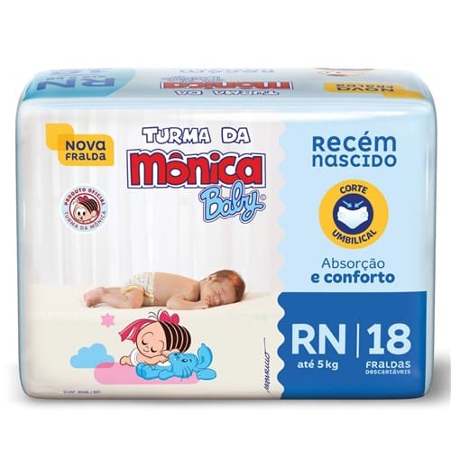 imagem de Fralda Jumbinho Rn Turma da Mônica 18un
