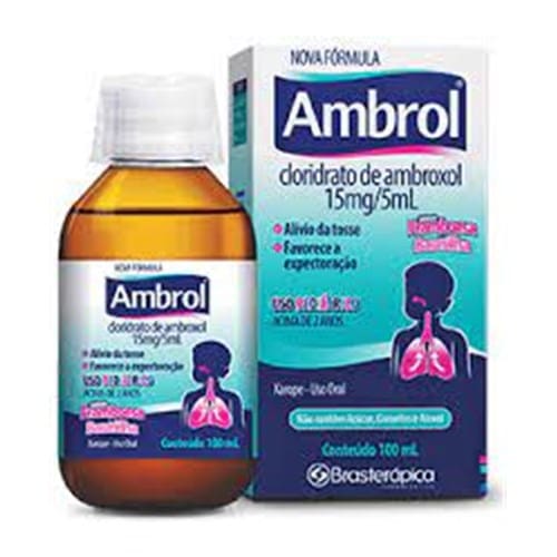 imagem de Ambrol 15mg/5ml Brasterápica Caixa Contendo Frasco com 100ml de Xarope + 1 Copo Medidor