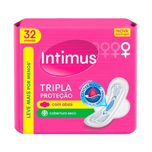 imagem de Absorvente Externo Intimus Tripla Proteção Seca com Abas 32 Unidades