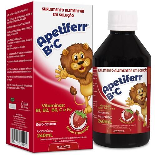 imagem de Apetiferr B+C Sabor Morango Arte Nativa 240ml