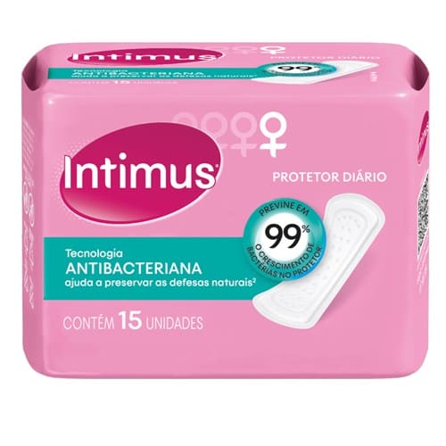 imagem de Protetor Diário Intimus Tecnologia Antibacteriana 15 Unidades