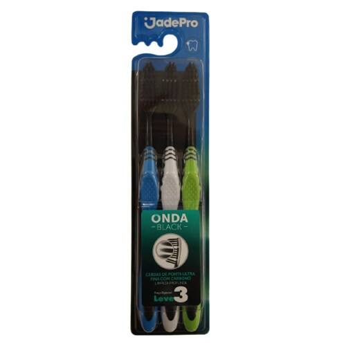 imagem de Escova Dental Jadefrog Pro Onda Black Macia Jade 3un