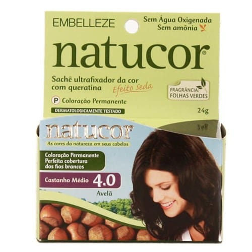 imagem de Tintura para Cabelo em Pó Embelleze Natucor 4.0 Castanho Médio Embalagem 1 Un