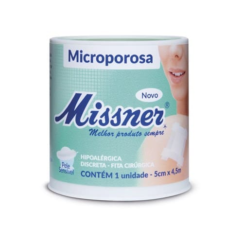 imagem de Fita Microporosa Branca Missner 5cm X 4,5m