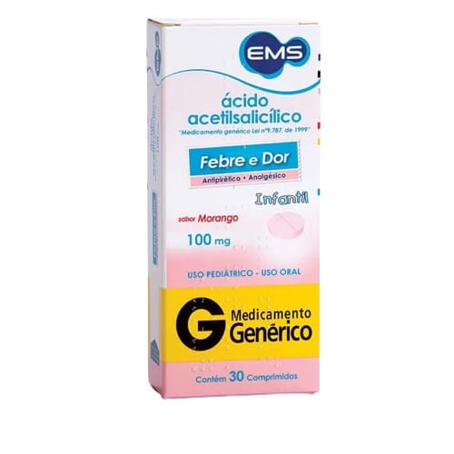 imagem de Ácido Acetilsalicílico 100mg Ems 30 Comprimidos