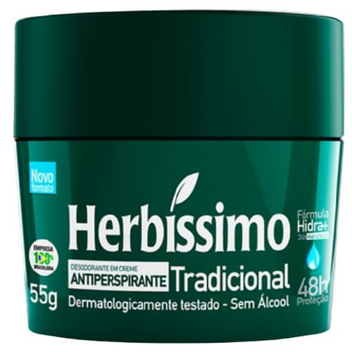 imagem de Desodorante Antitranspirante em Creme Herbissimo Action Pote 55g