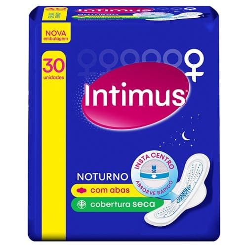 imagem de Absorvente Externo Intimus Noturno Seca com Abas 30 Unidades