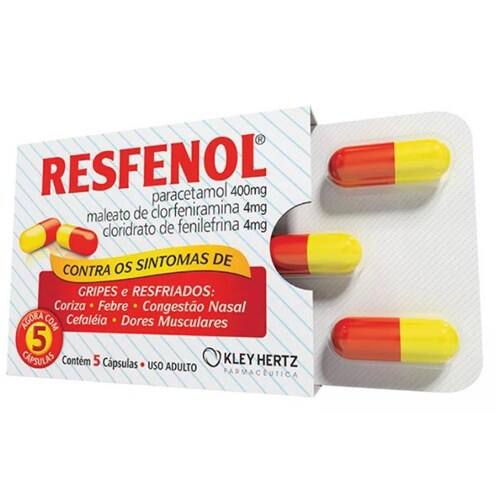 imagem de Resfenol Kley Hertz Farmacêutica Caixa com 5 Cápsulas
