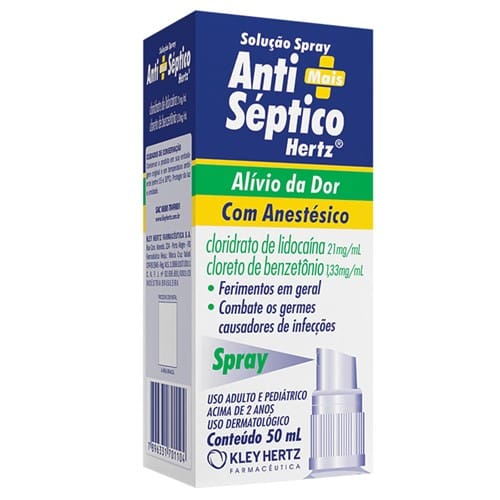 imagem de Antimais Séptico Hertz 21mg/Ml + 1,33mg/Ml Spray 50ml