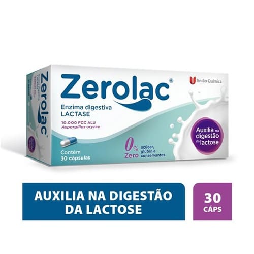 imagem de Zerolac 10.000fcc Lactase União Química 30 Cápsulas Un