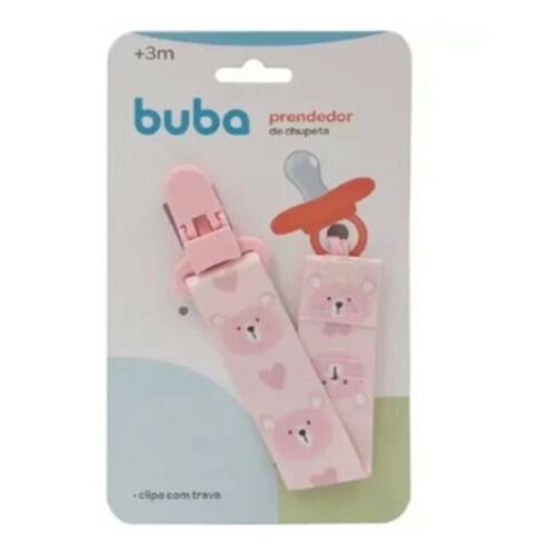imagem de Prendedor de Chupeta Ursinho Rosa Buba