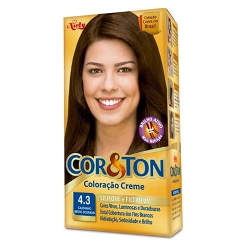 imagem de Tintura para Cabelo Cor & Ton Castanho Médio Dourado 4.3