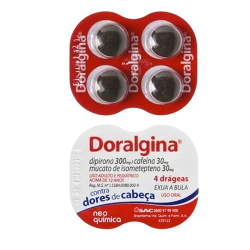 imagem de Doralgina 30mg + 300mg + 30mg Neo Química 4 Drágeas