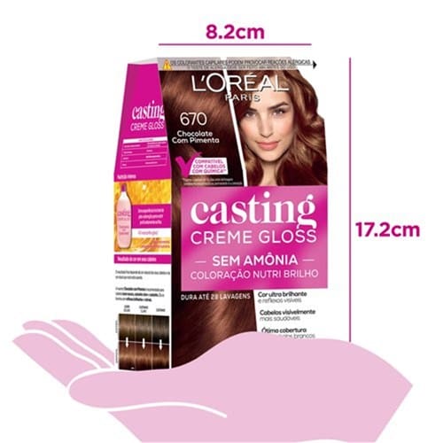 imagem de Tintura de Cabelo Creme Gloss Chocolate com Pimenta 670 Casting Loréal Paris 200g