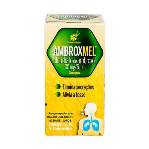 imagem de Ambroxmel 6mg/Ml Xarope Adulto Sabor Mel e Eucalipto Cimed Caixa Contendo Frasco com 120ml