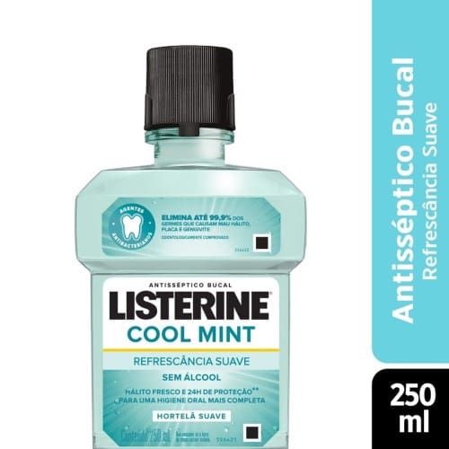 imagem de Antisséptico Bucal Cool Mint Refrescância Suave sem Álcool Hortelã Suave Listerine 250ml