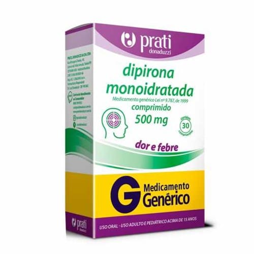 imagem de Dipirona Sódica 500mg Prati-Donaduzzi 30 Comprimidos