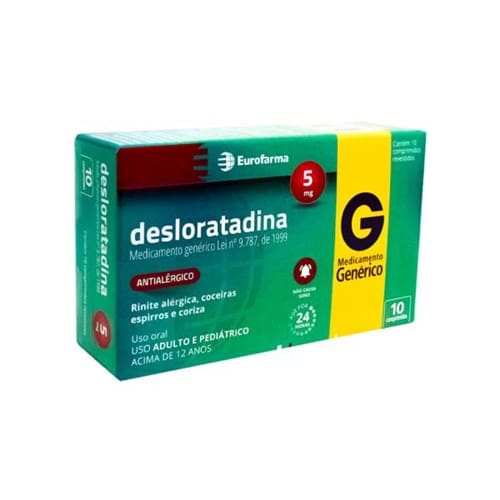 imagem de Desloratadina 5mg Eurofarma com 10 Comprimidos