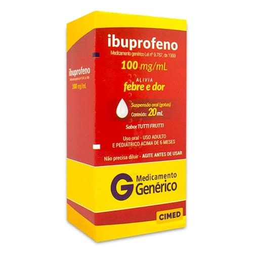 imagem de Ibuprofeno Gotas 100mg/Ml Cimed Caixa Contendo Frasco Gotejador com 20ml