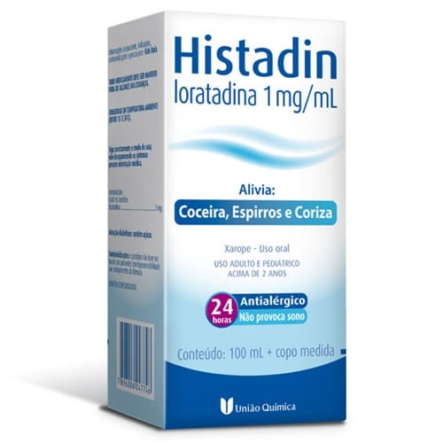 imagem de Antialérgico Histadin 1mg/Ml Xarope União Química Caixa 100ml