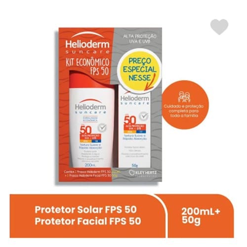 imagem de Protetor Solar Suncare Helioderm 200ml+50gr Fps50