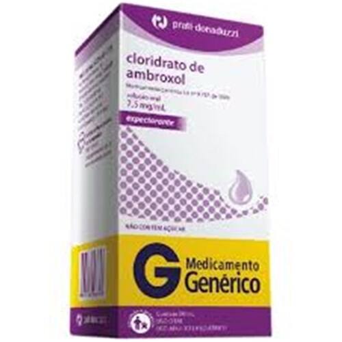 imagem de Cloridrato de Ambroxol 3mg/Ml Prati-Donaduzzi Caixa com 1 Frasco com 120ml de Xarope Infantil + Copo Medidor