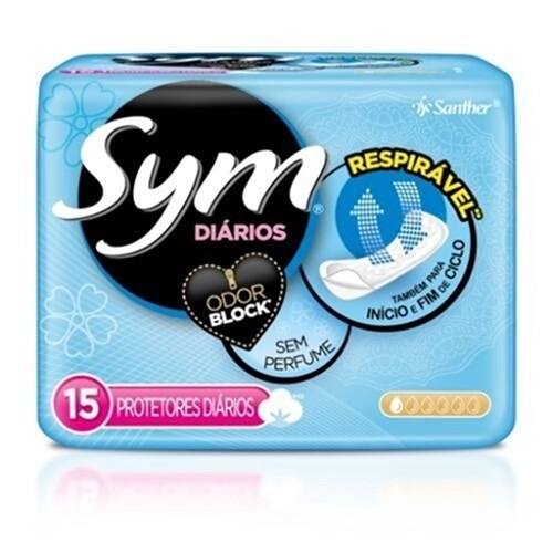 imagem de Protetor Diário sem Abas Ultra Respirável Sym 15un
