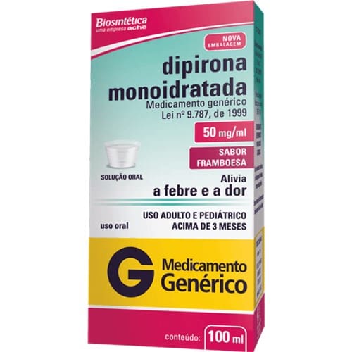 imagem de Dipirona Monoidratada 50mg/Ml Aché Biosintética Caixa com 100ml + Copo Medidor