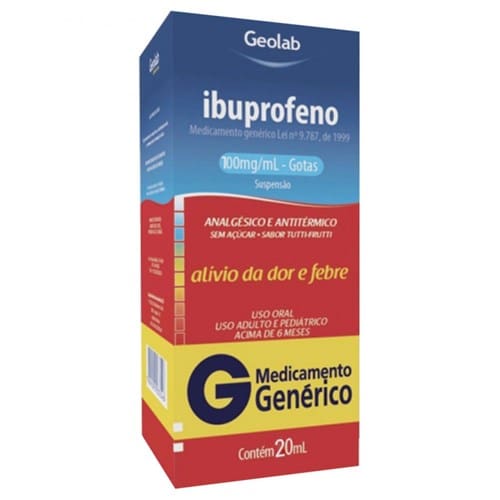 imagem de Ibuprofeno Gotas 100mg Geolab com 20ml