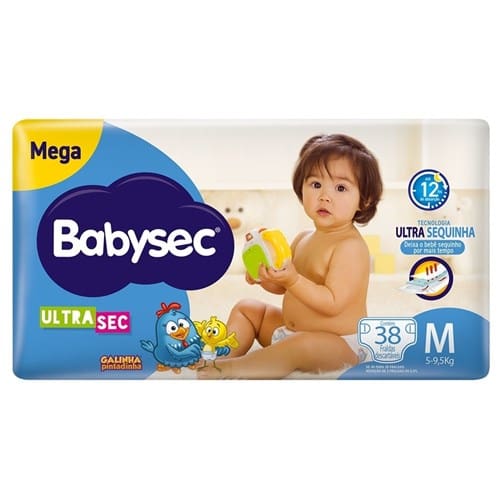 imagem de Fralda Descartavel Tamanho M Ultra-Sec Mega Babysec com 38un