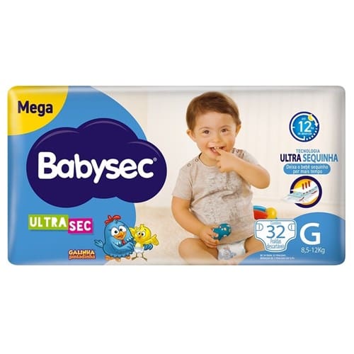 imagem de Fralda Ultra Mega Tamanho G Babysec com 32un
