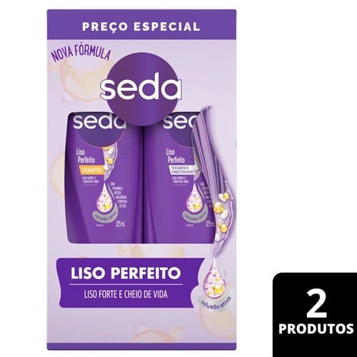 imagem de Kit de Shampoo 325ml + Condicionador Liso Perfeito 325ml Seda