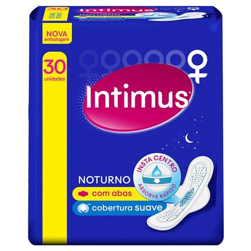 imagem de Absorvente Externo Intimus Noturno Suave com Abas 30 Unidades