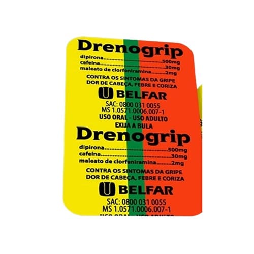 imagem de Drenogrip 500mg + 30mg + 2mg Belfar com 6 Comprimidos