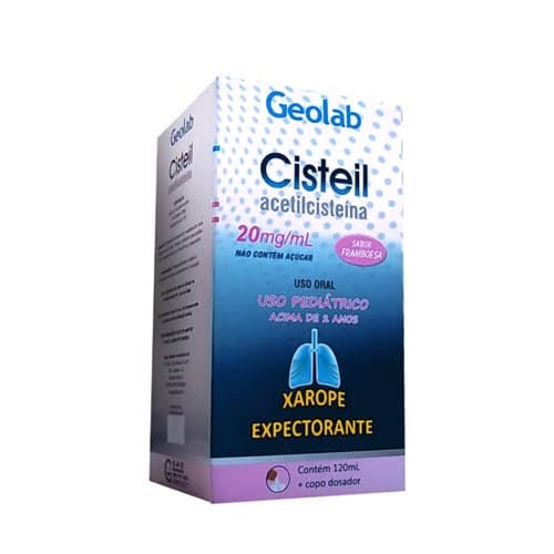 imagem de Cisteil 20mg Xarope Infantil Geolab Caixa Contendo Frasco com 120ml + Copo Medidor