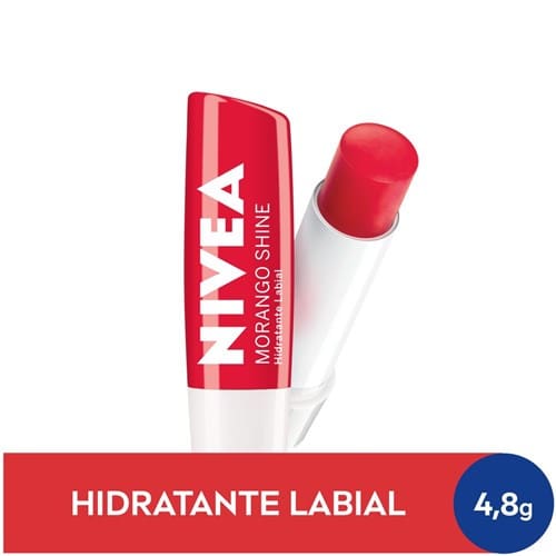 imagem de Protetor Labial Lip Care Morango Shine Nivea Embalagem 4,8g