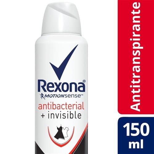 imagem de Desodorante Antitranspirante Feminino Aerosol Antibacterial Invisible Rexona 150ml