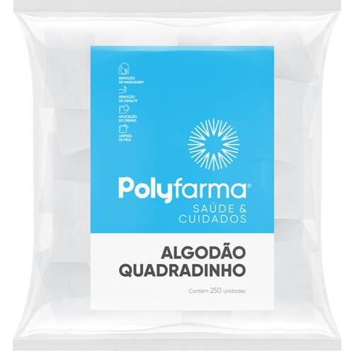 imagem de Algodão Quadradinho Polyfarma 250un