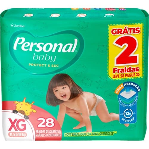 imagem de Fralda Descartável Infantil Baby Protect & Sec Xg Personal Leve 28 Pague 26un