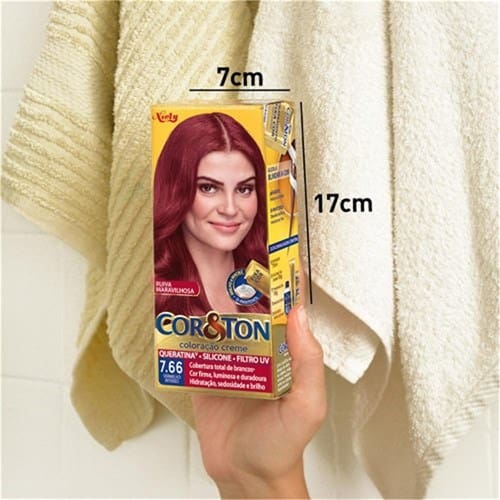 imagem de Tintura para Cabelo Vermelho Intenso 7.66 Cor e Ton 125g